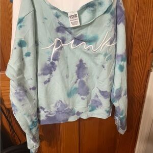 PINK Victoria's Secret Mint & Lavender Tie-Dye Pullover